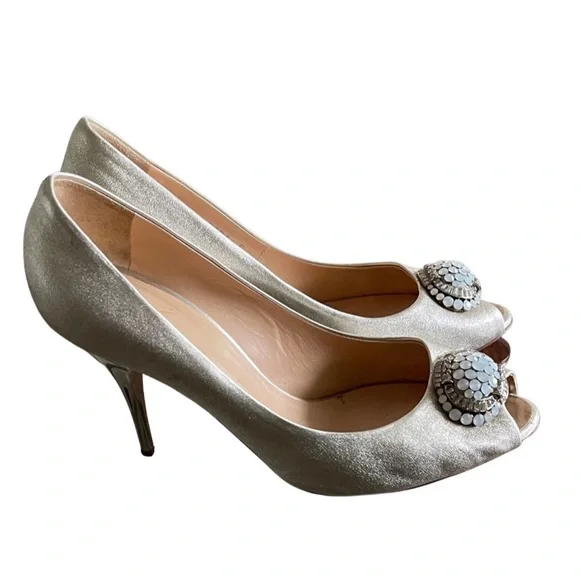 Giuseppe Zanotti White Wedding Evening Shoes Heels - Picture 4 of 9